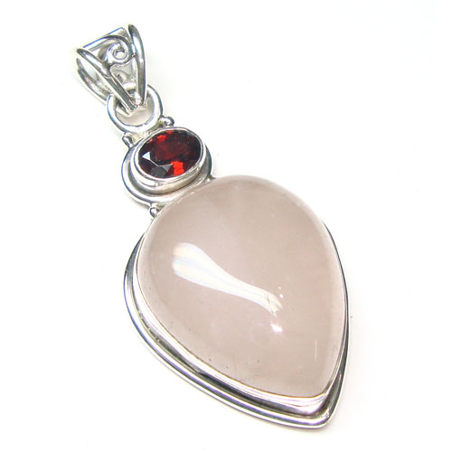 Rose Quartz Silver Pendants